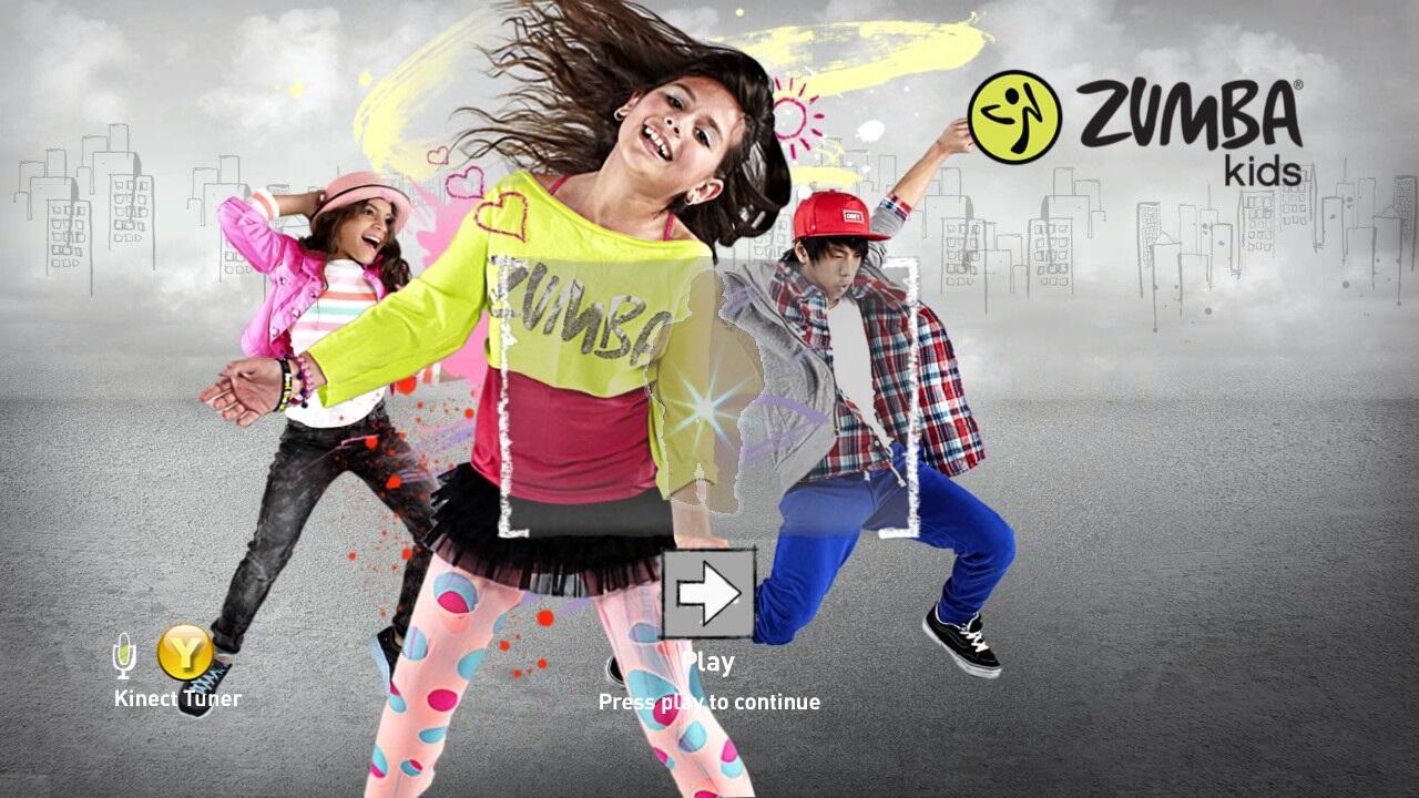 Zumba Kids title screen for Xbox 360
